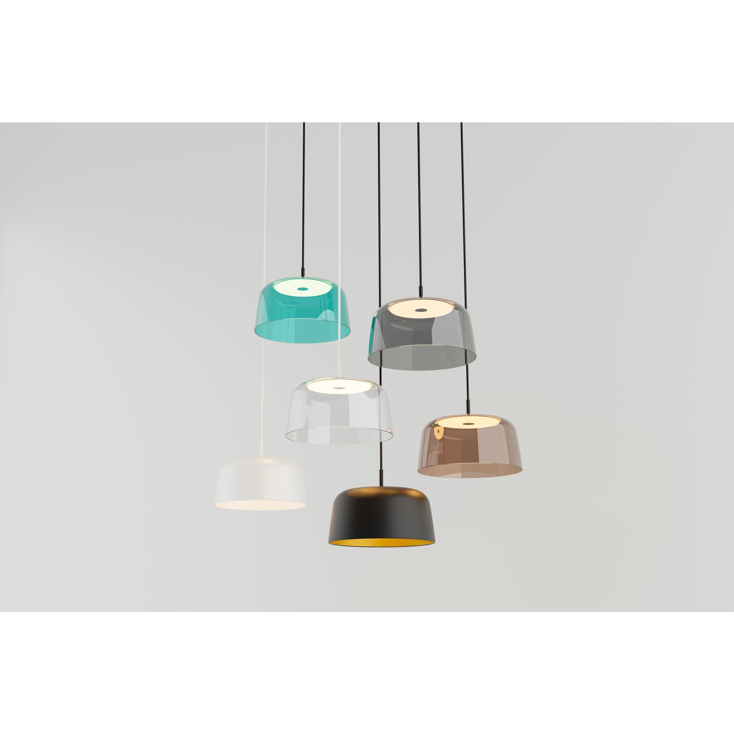 Yurei LED 30 inch Matte Black Pendant Ceiling Light in Acrylic Blue